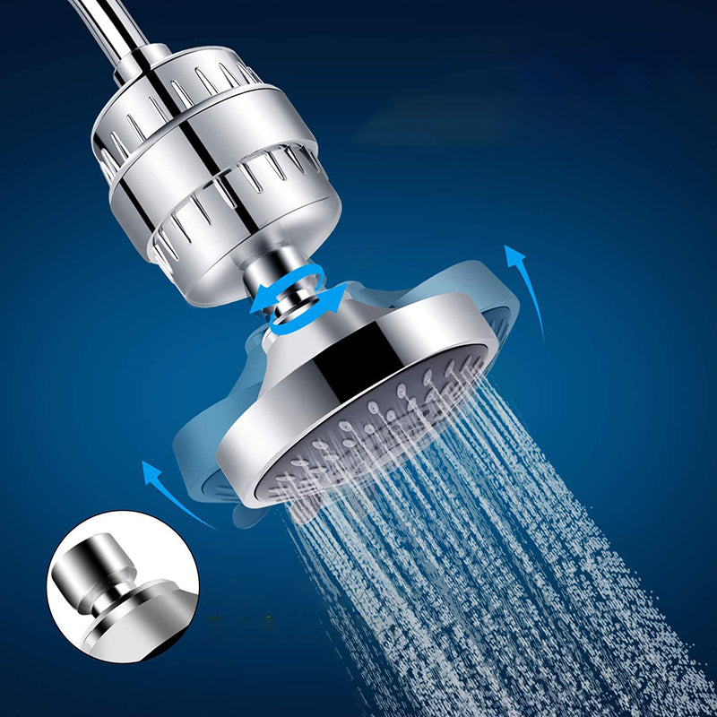 5 Sprays Shower Head Wall-Mount Silver Round Fixed Shower Head Clearhalo 'Bathroom Remodel & Bathroom Fixtures' 'Home Improvement' 'home_improvement' 'home_improvement_shower_heads' 'Shower Heads' 'shower_heads' 'Showers & Bathtubs Plumbing' 'Showers & Bathtubs' 7112737