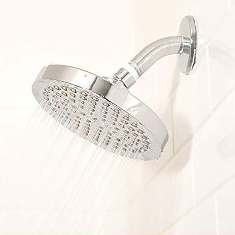 Contemporary Round Fixed Shower Head Wall-Mount Silver Shower Head Clearhalo 'Bathroom Remodel & Bathroom Fixtures' 'Home Improvement' 'home_improvement' 'home_improvement_shower_heads' 'Shower Heads' 'shower_heads' 'Showers & Bathtubs Plumbing' 'Showers & Bathtubs' 7112745