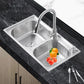 Dirt Resistant Kitchen Double Sink Stainless Steel Drop-In Kitchen Sink 31"L x 17"W x 8"H Sink with Faucet Pull Out Faucet Clearhalo 'Home Improvement' 'home_improvement' 'home_improvement_kitchen_sinks' 'Kitchen Remodel & Kitchen Fixtures' 'Kitchen Sinks & Faucet Components' 'Kitchen Sinks' 'kitchen_sinks' 7113055