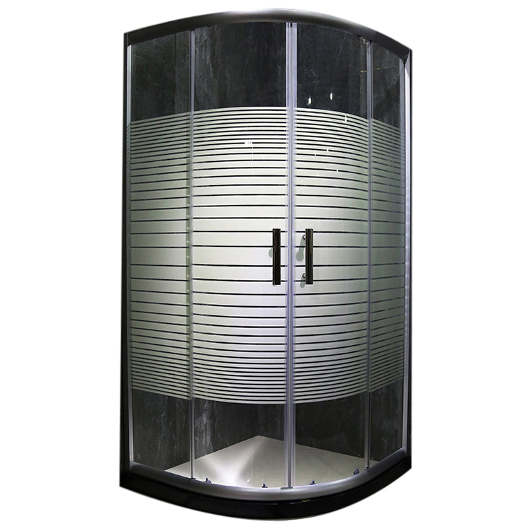 Stainless Steel Shower Kit Striped Tempered Glass Shower Kit 39"L x 39"W x 71"H Clearhalo 'Bathroom Remodel & Bathroom Fixtures' 'Home Improvement' 'home_improvement' 'home_improvement_shower_stalls_enclosures' 'Shower Stalls & Enclosures' 'shower_stalls_enclosures' 'Showers & Bathtubs' 7114701