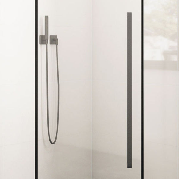 Black Square Shower Enclosure Pivot Tempered Glass Shower Kit Clearhalo 'Bathroom Remodel & Bathroom Fixtures' 'Home Improvement' 'home_improvement' 'home_improvement_shower_stalls_enclosures' 'Shower Stalls & Enclosures' 'shower_stalls_enclosures' 'Showers & Bathtubs' 7114715