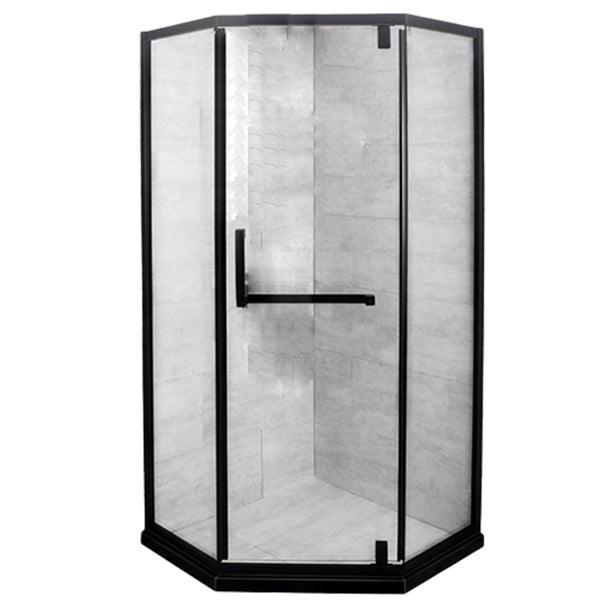 Black Frame Stainless Steel Shower Enclosure Tempered Glass Shower Kit Clearhalo 'Bathroom Remodel & Bathroom Fixtures' 'Home Improvement' 'home_improvement' 'home_improvement_shower_stalls_enclosures' 'Shower Stalls & Enclosures' 'shower_stalls_enclosures' 'Showers & Bathtubs' 7114762