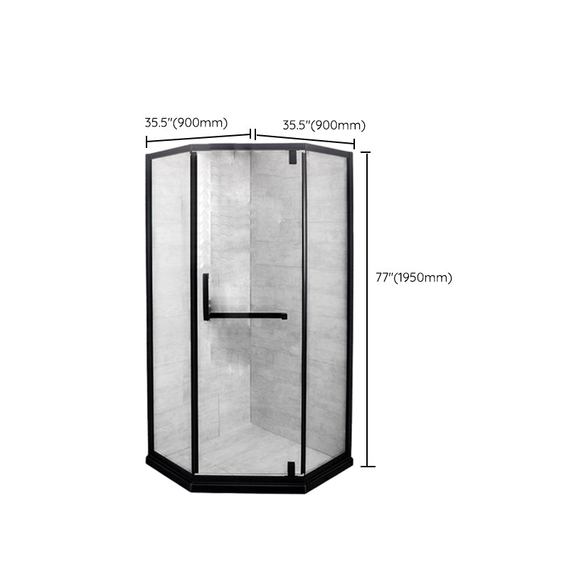 Black Frame Stainless Steel Shower Enclosure Tempered Glass Shower Kit Clearhalo 'Bathroom Remodel & Bathroom Fixtures' 'Home Improvement' 'home_improvement' 'home_improvement_shower_stalls_enclosures' 'Shower Stalls & Enclosures' 'shower_stalls_enclosures' 'Showers & Bathtubs' 7114767