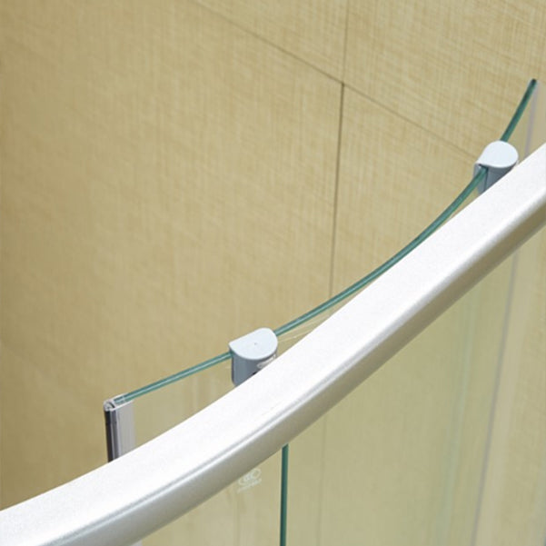 Double Sliding Shower Kit Rounded Shower Kit with Fixed Panel Clearhalo 'Bathroom Remodel & Bathroom Fixtures' 'Home Improvement' 'home_improvement' 'home_improvement_shower_stalls_enclosures' 'Shower Stalls & Enclosures' 'shower_stalls_enclosures' 'Showers & Bathtubs' 7114792