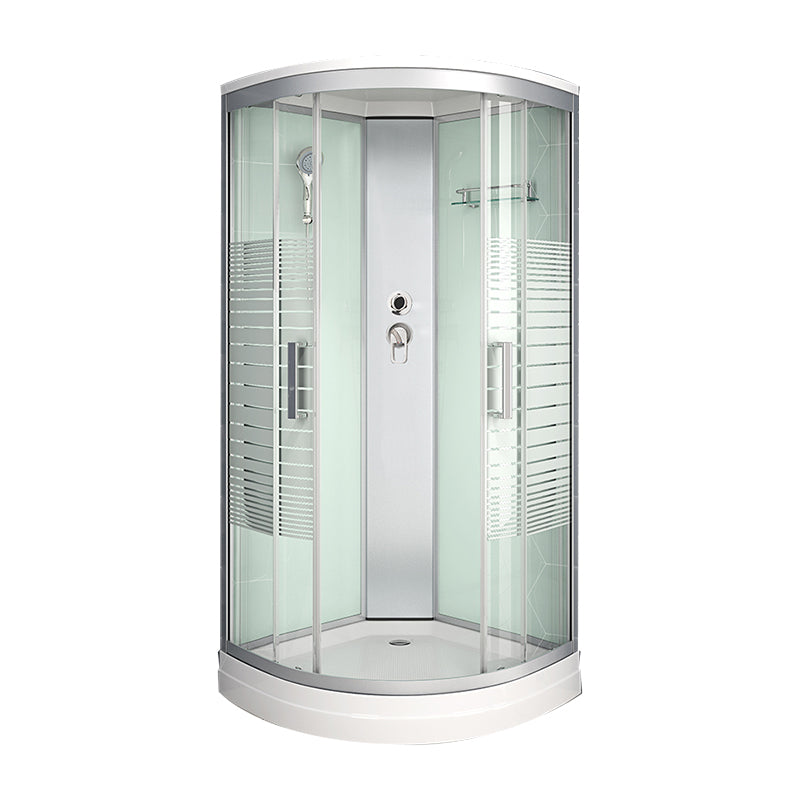 Framed Double Sliding Shower Stall Steam Shower Shower Stall No Charge Silver Clearhalo 'Bathroom Remodel & Bathroom Fixtures' 'Home Improvement' 'home_improvement' 'home_improvement_shower_stalls_enclosures' 'Shower Stalls & Enclosures' 'shower_stalls_enclosures' 'Showers & Bathtubs' 7114874