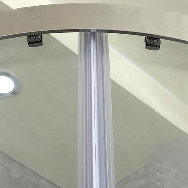 Stainless Steel Shower Enclosure Neo-Round Shower Enclosure on Corner Clearhalo 'Bathroom Remodel & Bathroom Fixtures' 'Home Improvement' 'home_improvement' 'home_improvement_shower_stalls_enclosures' 'Shower Stalls & Enclosures' 'shower_stalls_enclosures' 'Showers & Bathtubs' 7114909