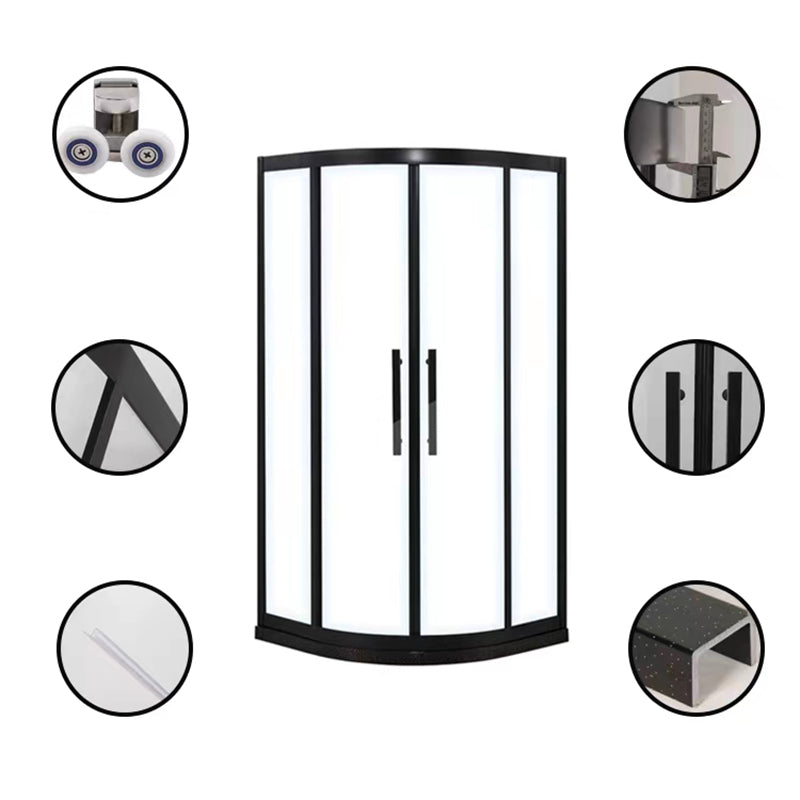 Stainless Steel Shower Enclosure Neo-Round Shower Enclosure on Corner Clearhalo 'Bathroom Remodel & Bathroom Fixtures' 'Home Improvement' 'home_improvement' 'home_improvement_shower_stalls_enclosures' 'Shower Stalls & Enclosures' 'shower_stalls_enclosures' 'Showers & Bathtubs' 7114911