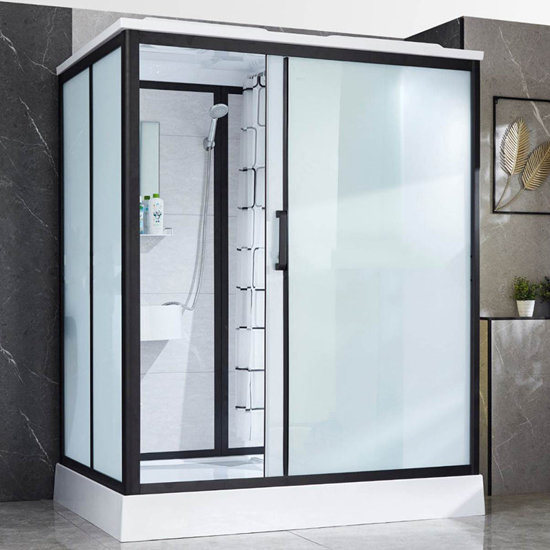 Rectangle Shower Stall Single Sliding Shower Stall with Towel Bar Toilet Not Included Clearhalo 'Bathroom Remodel & Bathroom Fixtures' 'Home Improvement' 'home_improvement' 'home_improvement_shower_stalls_enclosures' 'Shower Stalls & Enclosures' 'shower_stalls_enclosures' 'Showers & Bathtubs' 7114924