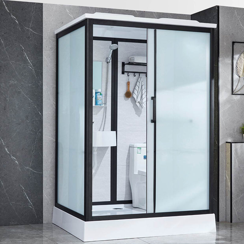 Rectangle Shower Stall Single Sliding Shower Stall with Towel Bar Toilet Only Clearhalo 'Bathroom Remodel & Bathroom Fixtures' 'Home Improvement' 'home_improvement' 'home_improvement_shower_stalls_enclosures' 'Shower Stalls & Enclosures' 'shower_stalls_enclosures' 'Showers & Bathtubs' 7114933