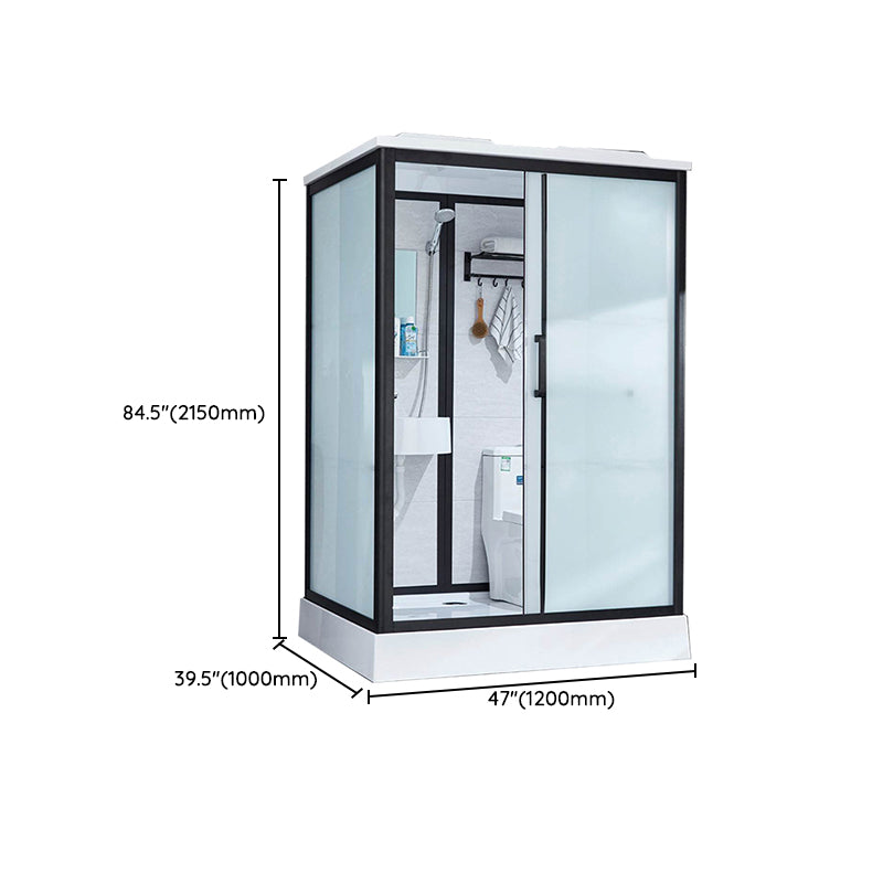 Rectangle Shower Stall Single Sliding Shower Stall with Towel Bar Clearhalo 'Bathroom Remodel & Bathroom Fixtures' 'Home Improvement' 'home_improvement' 'home_improvement_shower_stalls_enclosures' 'Shower Stalls & Enclosures' 'shower_stalls_enclosures' 'Showers & Bathtubs' 7114935