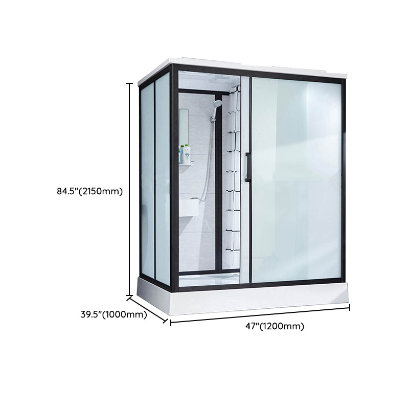 Rectangle Shower Stall Single Sliding Shower Stall with Towel Bar Clearhalo 'Bathroom Remodel & Bathroom Fixtures' 'Home Improvement' 'home_improvement' 'home_improvement_shower_stalls_enclosures' 'Shower Stalls & Enclosures' 'shower_stalls_enclosures' 'Showers & Bathtubs' 7114936