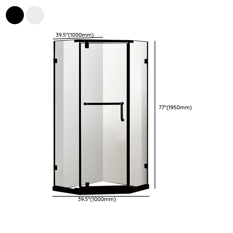 Semi-Frameless Shower Enclosure Neo-angle Tempered Glass Shower Enclosure Clearhalo 'Bathroom Remodel & Bathroom Fixtures' 'Home Improvement' 'home_improvement' 'home_improvement_shower_stalls_enclosures' 'Shower Stalls & Enclosures' 'shower_stalls_enclosures' 'Showers & Bathtubs' 7114951