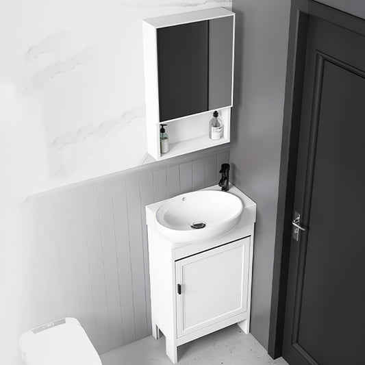 Freestanding Bathroom Vanity Metal Contemporary Bathroom Sink Vanity Clearhalo 'Bathroom Remodel & Bathroom Fixtures' 'Bathroom Vanities' 'bathroom_vanities' 'Home Improvement' 'home_improvement' 'home_improvement_bathroom_vanities' 7114959
