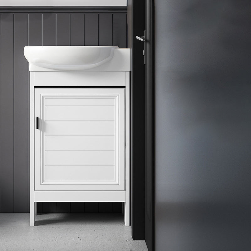 Freestanding Bathroom Vanity Metal Contemporary Bathroom Sink Vanity Bathroom Vanity Clearhalo 'Bathroom Remodel & Bathroom Fixtures' 'Bathroom Vanities' 'bathroom_vanities' 'Home Improvement' 'home_improvement' 'home_improvement_bathroom_vanities' 7114968