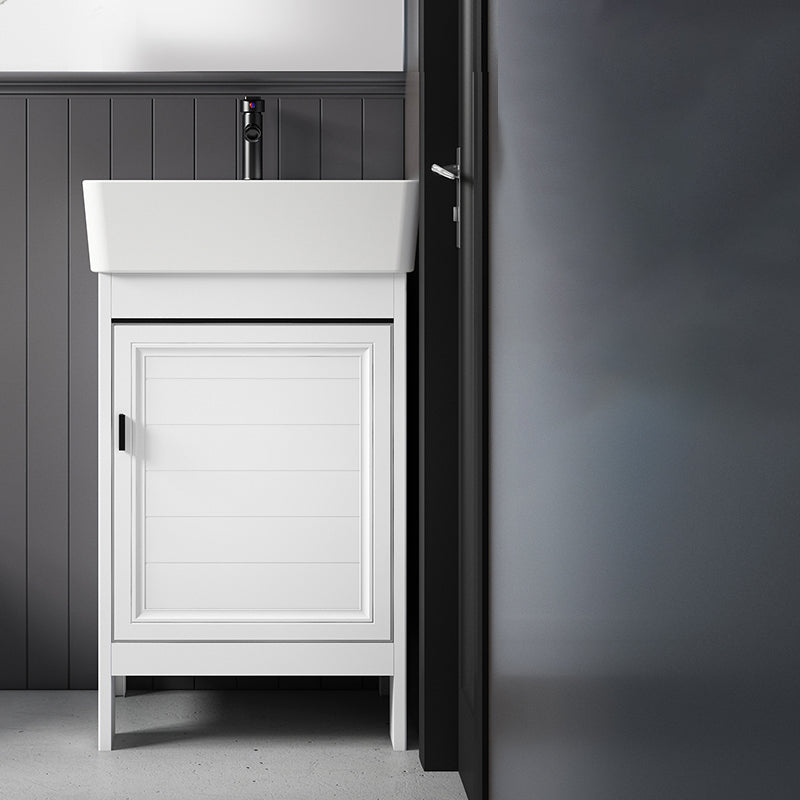 Freestanding Bathroom Vanity Metal Contemporary Bathroom Sink Vanity Vanity & Faucet Clearhalo 'Bathroom Remodel & Bathroom Fixtures' 'Bathroom Vanities' 'bathroom_vanities' 'Home Improvement' 'home_improvement' 'home_improvement_bathroom_vanities' 7114980