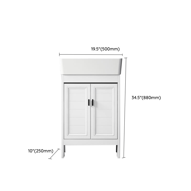 Freestanding Bathroom Vanity Metal Contemporary Bathroom Sink Vanity Clearhalo 'Bathroom Remodel & Bathroom Fixtures' 'Bathroom Vanities' 'bathroom_vanities' 'Home Improvement' 'home_improvement' 'home_improvement_bathroom_vanities' 7114986