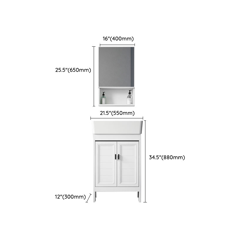 Freestanding Bathroom Vanity Metal Contemporary Bathroom Sink Vanity Clearhalo 'Bathroom Remodel & Bathroom Fixtures' 'Bathroom Vanities' 'bathroom_vanities' 'Home Improvement' 'home_improvement' 'home_improvement_bathroom_vanities' 7114999