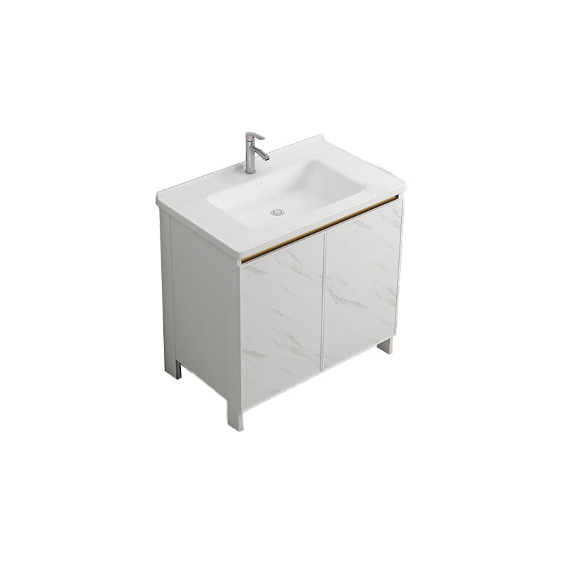 Free Standing Vanity Set White Drawer Faucet Ceramic Sink Vanity Set with Mirror Vanity & Faucet None Clearhalo 'Bathroom Remodel & Bathroom Fixtures' 'Bathroom Vanities' 'bathroom_vanities' 'Home Improvement' 'home_improvement' 'home_improvement_bathroom_vanities' 7115024