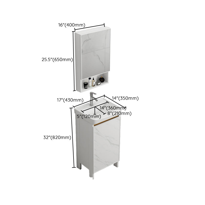 Free Standing Vanity Set White Drawer Faucet Ceramic Sink Vanity Set with Mirror Clearhalo 'Bathroom Remodel & Bathroom Fixtures' 'Bathroom Vanities' 'bathroom_vanities' 'Home Improvement' 'home_improvement' 'home_improvement_bathroom_vanities' 7115038