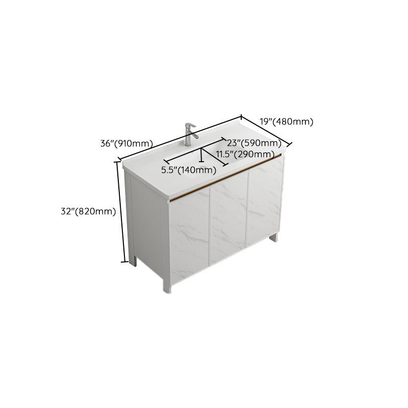 Free Standing Vanity Set White Drawer Faucet Ceramic Sink Vanity Set with Mirror Clearhalo 'Bathroom Remodel & Bathroom Fixtures' 'Bathroom Vanities' 'bathroom_vanities' 'Home Improvement' 'home_improvement' 'home_improvement_bathroom_vanities' 7115048