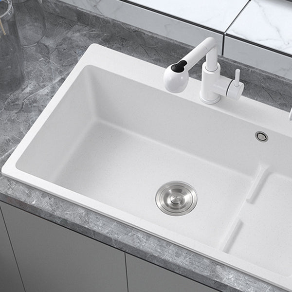 Kitchen Ceramic Sink Rectangular Anti-spill Pull-out Faucet Ceramic Sink Clearhalo 'Home Improvement' 'home_improvement' 'home_improvement_kitchen_sinks' 'Kitchen Remodel & Kitchen Fixtures' 'Kitchen Sinks & Faucet Components' 'Kitchen Sinks' 'kitchen_sinks' 7115309