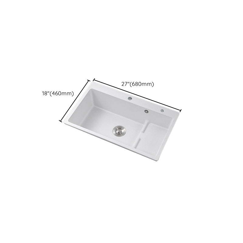 Kitchen Ceramic Sink Rectangular Anti-spill Pull-out Faucet Ceramic Sink Clearhalo 'Home Improvement' 'home_improvement' 'home_improvement_kitchen_sinks' 'Kitchen Remodel & Kitchen Fixtures' 'Kitchen Sinks & Faucet Components' 'Kitchen Sinks' 'kitchen_sinks' 7115323