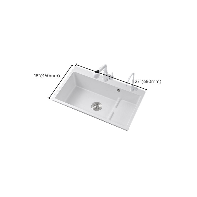 Kitchen Ceramic Sink Rectangular Anti-spill Pull-out Faucet Ceramic Sink Clearhalo 'Home Improvement' 'home_improvement' 'home_improvement_kitchen_sinks' 'Kitchen Remodel & Kitchen Fixtures' 'Kitchen Sinks & Faucet Components' 'Kitchen Sinks' 'kitchen_sinks' 7115325