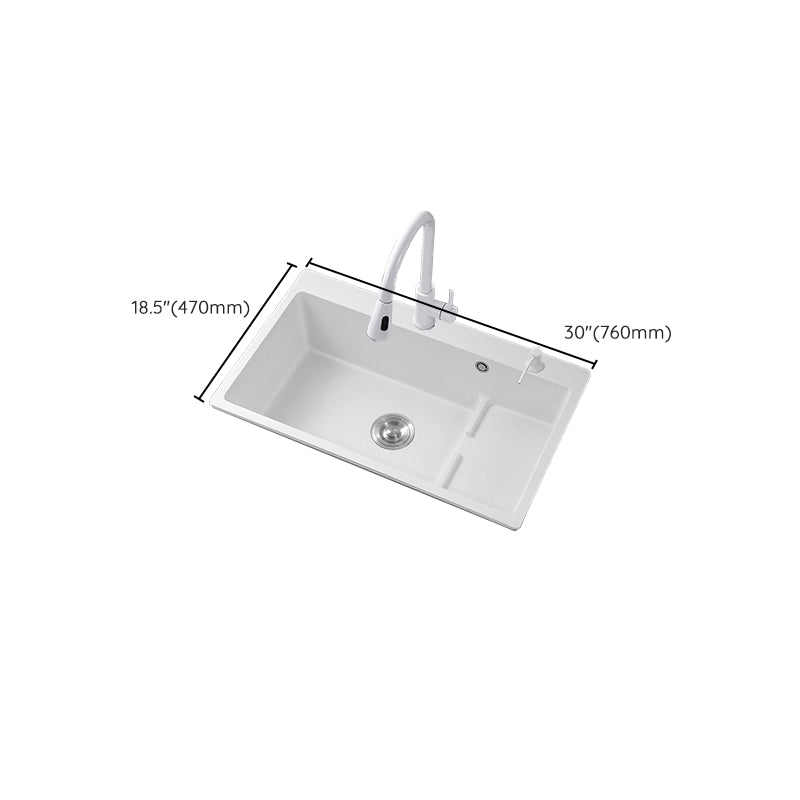 Kitchen Ceramic Sink Rectangular Anti-spill Pull-out Faucet Ceramic Sink Clearhalo 'Home Improvement' 'home_improvement' 'home_improvement_kitchen_sinks' 'Kitchen Remodel & Kitchen Fixtures' 'Kitchen Sinks & Faucet Components' 'Kitchen Sinks' 'kitchen_sinks' 7115332