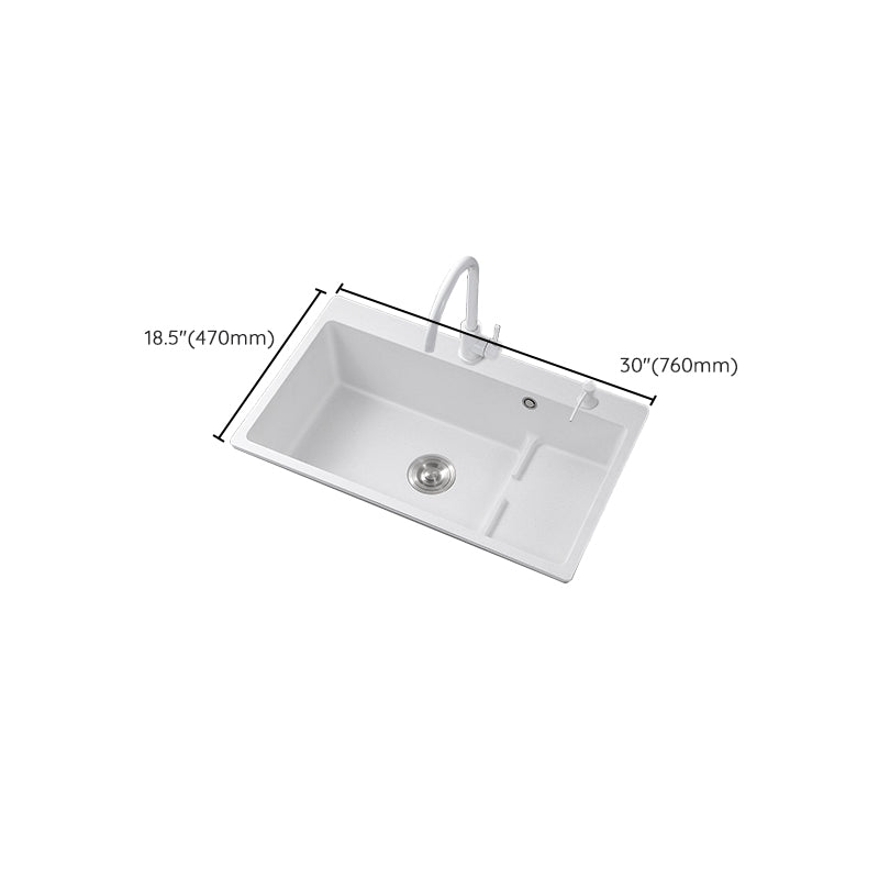 Kitchen Ceramic Sink Rectangular Anti-spill Pull-out Faucet Ceramic Sink Clearhalo 'Home Improvement' 'home_improvement' 'home_improvement_kitchen_sinks' 'Kitchen Remodel & Kitchen Fixtures' 'Kitchen Sinks & Faucet Components' 'Kitchen Sinks' 'kitchen_sinks' 7115334