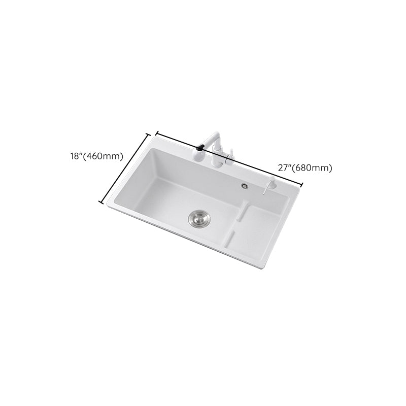 Kitchen Ceramic Sink Rectangular Anti-spill Pull-out Faucet Ceramic Sink Clearhalo 'Home Improvement' 'home_improvement' 'home_improvement_kitchen_sinks' 'Kitchen Remodel & Kitchen Fixtures' 'Kitchen Sinks & Faucet Components' 'Kitchen Sinks' 'kitchen_sinks' 7115335