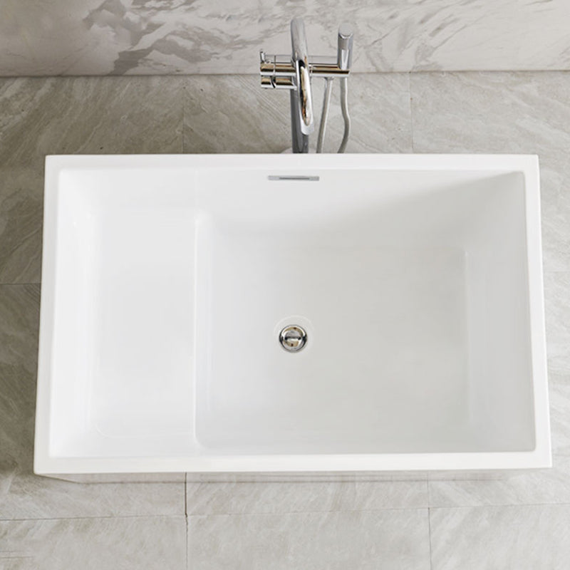Freestanding Soaking Bathtub Antique Finish Rectangular Bathtub (Faucet not Included) With Seat Clearhalo 'Bathroom Remodel & Bathroom Fixtures' 'Bathtubs' 'Home Improvement' 'home_improvement' 'home_improvement_bathtubs' 'Showers & Bathtubs' 7115769