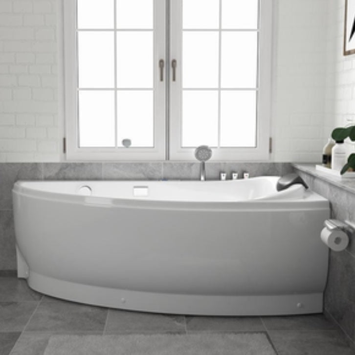 Acrylic Corner Modern Bathtub Acrylic White Soaking Back to Wall Bath Clearhalo 'Bathroom Remodel & Bathroom Fixtures' 'Bathtubs' 'Home Improvement' 'home_improvement' 'home_improvement_bathtubs' 'Showers & Bathtubs' 7115792