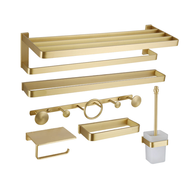 Brass Vintage Bathroom Set Brushed Brass Bathroom Accessory as Individual or as a Set Clearhalo 'Bathroom Hardware Sets' 'Bathroom Hardware' 'Bathroom Remodel & Bathroom Fixtures' 'bathroom_hardware_sets' 'Home Improvement' 'home_improvement' 'home_improvement_bathroom_hardware_sets' 7115869