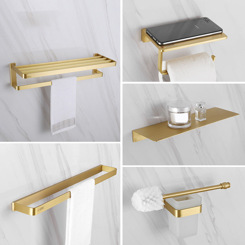 Brass Vintage Bathroom Set Brushed Brass Bathroom Accessory as Individual or as a Set 5 piece Set Clearhalo 'Bathroom Hardware Sets' 'Bathroom Hardware' 'Bathroom Remodel & Bathroom Fixtures' 'bathroom_hardware_sets' 'Home Improvement' 'home_improvement' 'home_improvement_bathroom_hardware_sets' 7115870