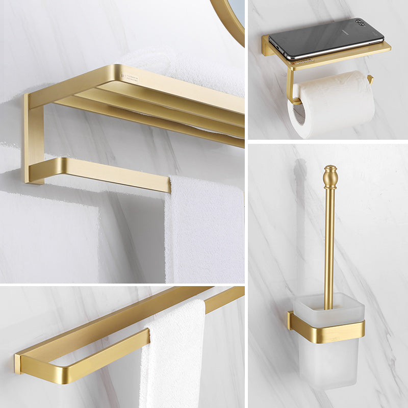 Brass Vintage Bathroom Set Brushed Brass Bathroom Accessory as Individual or as a Set Clearhalo 'Bathroom Hardware Sets' 'Bathroom Hardware' 'Bathroom Remodel & Bathroom Fixtures' 'bathroom_hardware_sets' 'Home Improvement' 'home_improvement' 'home_improvement_bathroom_hardware_sets' 7115871