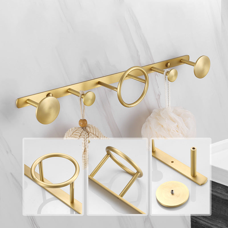 Brass Vintage Bathroom Set Brushed Brass Bathroom Accessory as Individual or as a Set Clearhalo 'Bathroom Hardware Sets' 'Bathroom Hardware' 'Bathroom Remodel & Bathroom Fixtures' 'bathroom_hardware_sets' 'Home Improvement' 'home_improvement' 'home_improvement_bathroom_hardware_sets' 7115873