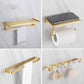 Brass Vintage Bathroom Set Brushed Brass Bathroom Accessory as Individual or as a Set 4-Piece Set (Row Hook) Clearhalo 'Bathroom Hardware Sets' 'Bathroom Hardware' 'Bathroom Remodel & Bathroom Fixtures' 'bathroom_hardware_sets' 'Home Improvement' 'home_improvement' 'home_improvement_bathroom_hardware_sets' 7115874
