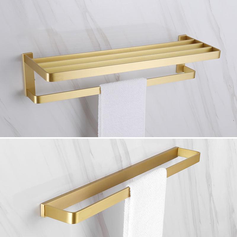 Brass Vintage Bathroom Set Brushed Brass Bathroom Accessory as Individual or as a Set Towel Rack with Towel Bar Clearhalo 'Bathroom Hardware Sets' 'Bathroom Hardware' 'Bathroom Remodel & Bathroom Fixtures' 'bathroom_hardware_sets' 'Home Improvement' 'home_improvement' 'home_improvement_bathroom_hardware_sets' 7115875