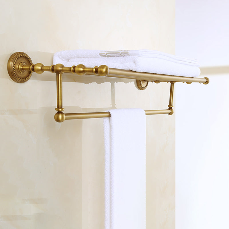 Brass Traditional Bathroom Accessory Set Vintage Bronze Bath Shelf/Towel Bar/Robe Hook Clearhalo 'Bathroom Hardware Sets' 'Bathroom Hardware' 'Bathroom Remodel & Bathroom Fixtures' 'bathroom_hardware_sets' 'Home Improvement' 'home_improvement' 'home_improvement_bathroom_hardware_sets' 7115911