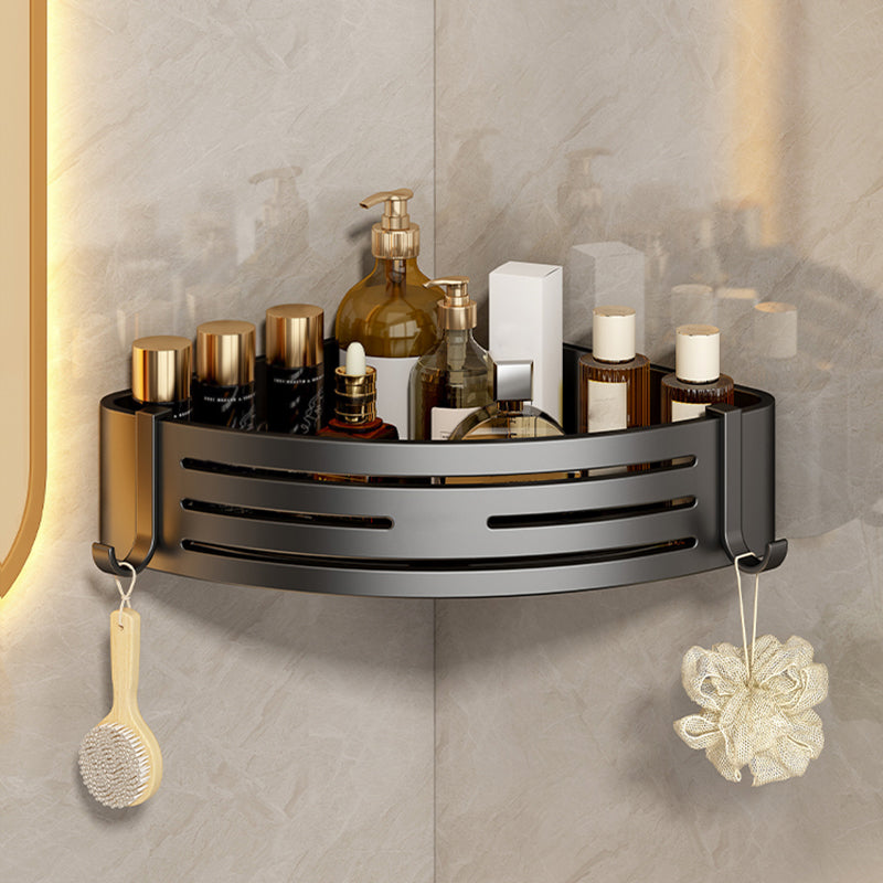 3 Piece Bathroom Accessory Set Contemporary Aluminum Bath Shelf Black 1 Piece Triangular Bath Shelf Clearhalo 'Bathroom Hardware Sets' 'Bathroom Hardware' 'Bathroom Remodel & Bathroom Fixtures' 'bathroom_hardware_sets' 'Home Improvement' 'home_improvement' 'home_improvement_bathroom_hardware_sets' 7115947