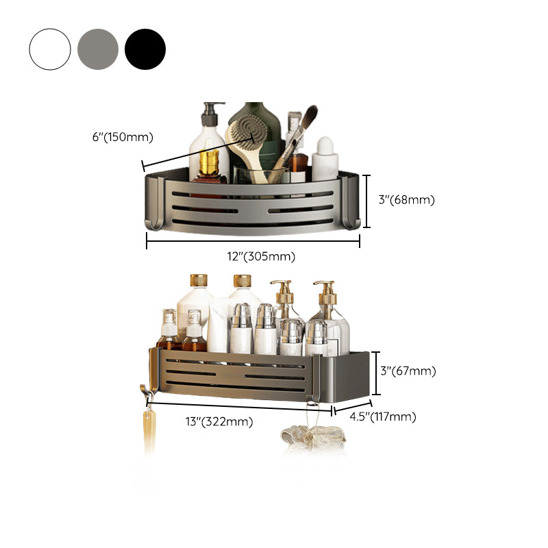 3 Piece Bathroom Accessory Set Contemporary Aluminum Bath Shelf Clearhalo 'Bathroom Hardware Sets' 'Bathroom Hardware' 'Bathroom Remodel & Bathroom Fixtures' 'bathroom_hardware_sets' 'Home Improvement' 'home_improvement' 'home_improvement_bathroom_hardware_sets' 7115962