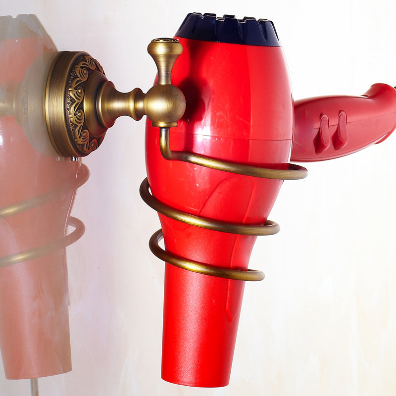 Traditional Bathroom Accessories Hardware Set Brass Accessories Hardware Set Hair Dryer Holder Clearhalo 'Bathroom Hardware Sets' 'Bathroom Hardware' 'Bathroom Remodel & Bathroom Fixtures' 'bathroom_hardware_sets' 'Home Improvement' 'home_improvement' 'home_improvement_bathroom_hardware_sets' 7116114