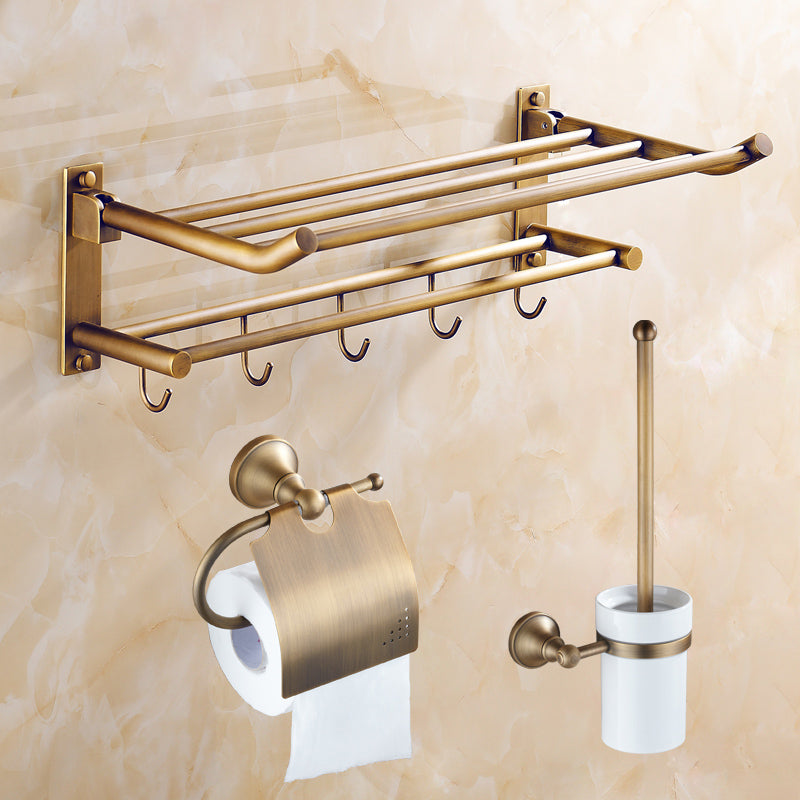 Traditional Bathroom Accessories Hardware Set Brass Accessories Hardware Set 3-Piece Set (Toilet Paper Holder) Clearhalo 'Bathroom Hardware Sets' 'Bathroom Hardware' 'Bathroom Remodel & Bathroom Fixtures' 'bathroom_hardware_sets' 'Home Improvement' 'home_improvement' 'home_improvement_bathroom_hardware_sets' 7116116
