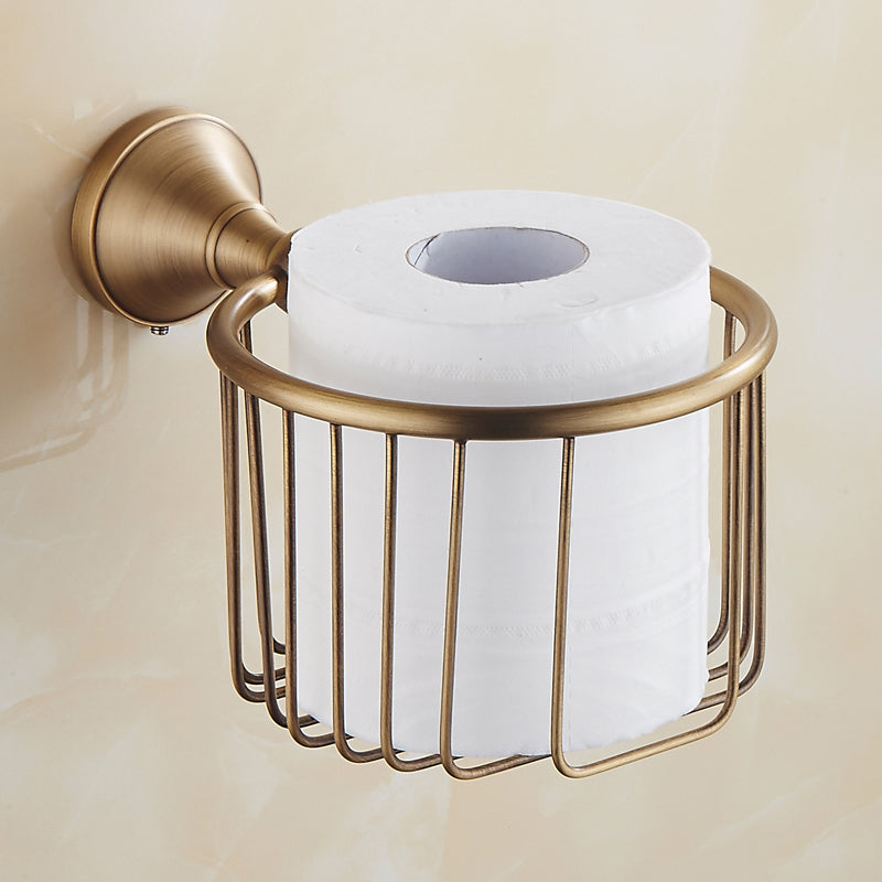 Traditional Bathroom Accessories Hardware Set Brass Accessories Hardware Set Tissue Basket Clearhalo 'Bathroom Hardware Sets' 'Bathroom Hardware' 'Bathroom Remodel & Bathroom Fixtures' 'bathroom_hardware_sets' 'Home Improvement' 'home_improvement' 'home_improvement_bathroom_hardware_sets' 7116123