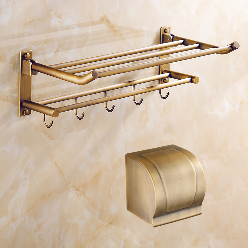 Traditional Bathroom Accessories Hardware Set Brass Accessories Hardware Set Bath Towel Holder & Tissue Box Clearhalo 'Bathroom Hardware Sets' 'Bathroom Hardware' 'Bathroom Remodel & Bathroom Fixtures' 'bathroom_hardware_sets' 'Home Improvement' 'home_improvement' 'home_improvement_bathroom_hardware_sets' 7116126