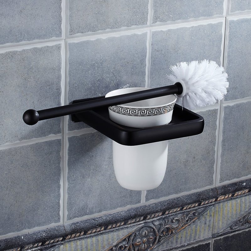 Modern Bathroom Accessories Hardware Set Black Accessories Hardware Set Toilet Brush Clearhalo 'Bathroom Hardware Sets' 'Bathroom Hardware' 'Bathroom Remodel & Bathroom Fixtures' 'bathroom_hardware_sets' 'Home Improvement' 'home_improvement' 'home_improvement_bathroom_hardware_sets' 7116137