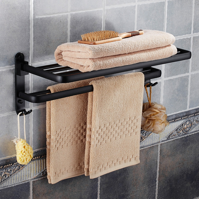 Modern Bathroom Accessories Hardware Set Black Accessories Hardware Set Towel Rack (24"L) Clearhalo 'Bathroom Hardware Sets' 'Bathroom Hardware' 'Bathroom Remodel & Bathroom Fixtures' 'bathroom_hardware_sets' 'Home Improvement' 'home_improvement' 'home_improvement_bathroom_hardware_sets' 7116143