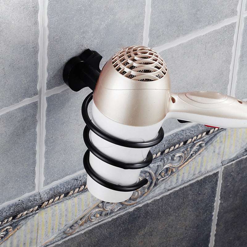 Modern Bathroom Accessories Hardware Set Black Accessories Hardware Set Hair Dryer Holder Clearhalo 'Bathroom Hardware Sets' 'Bathroom Hardware' 'Bathroom Remodel & Bathroom Fixtures' 'bathroom_hardware_sets' 'Home Improvement' 'home_improvement' 'home_improvement_bathroom_hardware_sets' 7116146