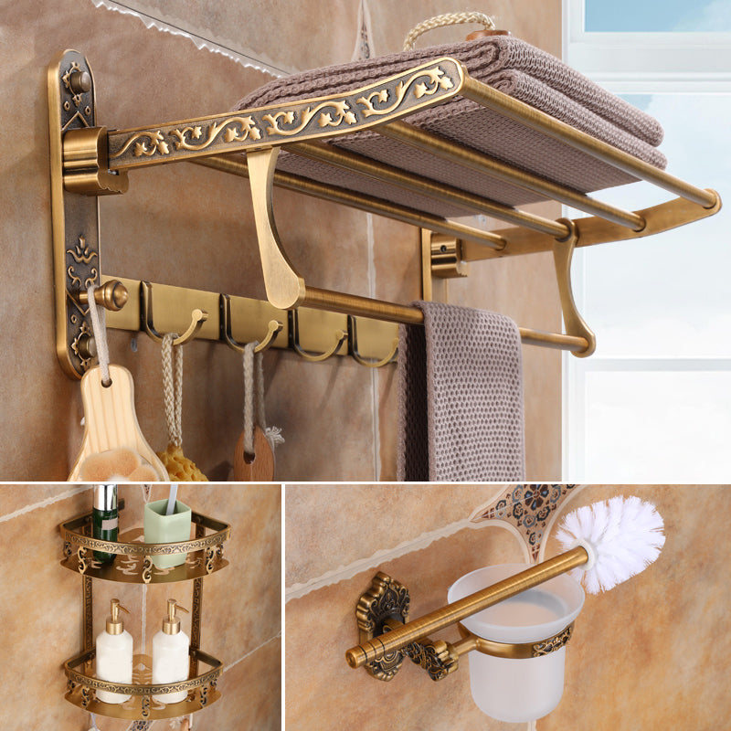 Brass Accessories Hardware Set Traditional Bathroom Accessories Hardware Set 3-Piece Set (Toilet Brush) Clearhalo 'Bathroom Hardware Sets' 'Bathroom Hardware' 'Bathroom Remodel & Bathroom Fixtures' 'bathroom_hardware_sets' 'Home Improvement' 'home_improvement' 'home_improvement_bathroom_hardware_sets' 7116173