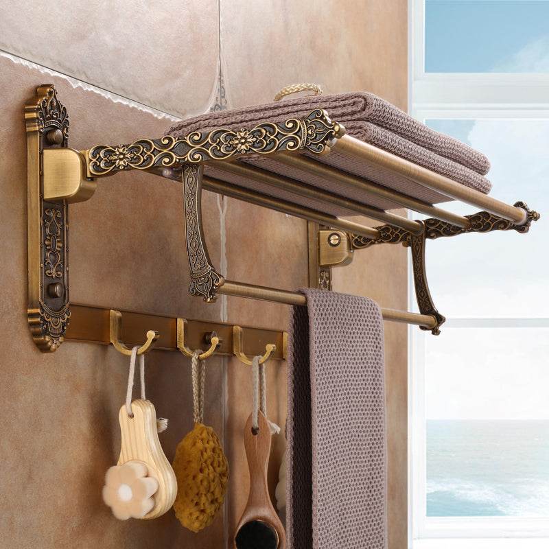 Brass Accessories Hardware Set Traditional Bathroom Accessories Hardware Set Foldable Towel Rack (24"L) Clearhalo 'Bathroom Hardware Sets' 'Bathroom Hardware' 'Bathroom Remodel & Bathroom Fixtures' 'bathroom_hardware_sets' 'Home Improvement' 'home_improvement' 'home_improvement_bathroom_hardware_sets' 7116178